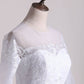 2024 A Line Scoop Long Sleeves Tulle With Applique And Sash Wedding Dresses