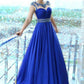 A-Line/Princess Bateau Sleeveless Floor-Length Beading Chiffon Dresses DEP0002490