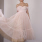 A-Line/Princess Lace Ruched Off-the-Shoulder Sleeveless Tea-Length Homecoming Dresses DEP0004739