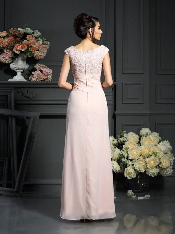A-Line/Princess Scoop Lace Sleeveless Long Chiffon Mother of the Bride Dresses DEP0007076