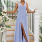 A-Line/Princess Chiffon Ruffles V-neck Sleeveless Floor-Length Bridesmaid Dresses DEP0004944