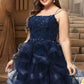 Claire Ball-Gown/Princess Scoop Short/Mini Lace Tulle Homecoming Dress With Sequins DEP0020510