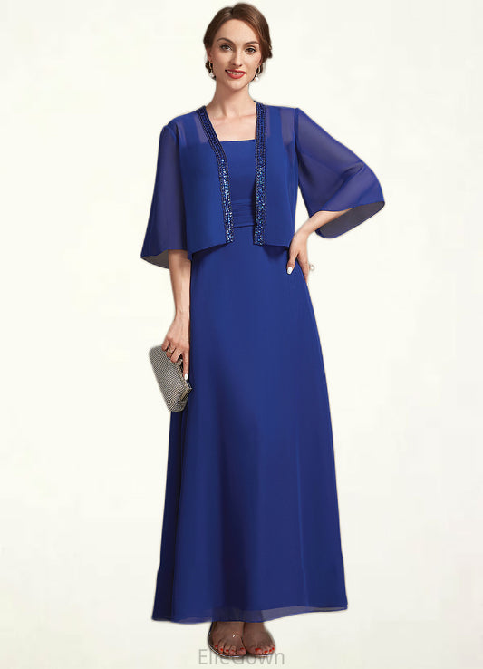 Norma A-Line Square Neckline Ankle-Length Chiffon Mother of the Bride Dress With Ruffle DE126P0014982