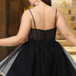 Adeline A-line Square Short/Mini Satin Tulle Homecoming Dress DEP0020491