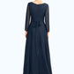 Janet A-Line V-neck Asymmetrical Chiffon Mother of the Bride Dress With Ruffle Beading Bow(s) DE126P0015021
