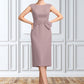 Addyson Sheath/Column Scoop Neck Knee-Length Chiffon Mother of the Bride Dress With Ruffle Sequins DE126P0015023