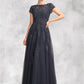 Emilia A-Line Scoop Neck Floor-Length Tulle Lace Mother of the Bride Dress With Beading DE126P0015029