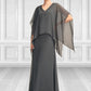 Kamryn A-line V-Neck Floor-Length Chiffon Mother of the Bride Dress With Beading Sequins DE126P0015031