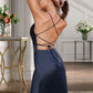 Dania Sheath/Column Square Short/Mini Satin Homecoming Dress With Pleated DEP0020506