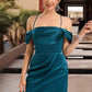 Valentina Sheath/Column Off the Shoulder Short/Mini Satin Homecoming Dress DEP0020460
