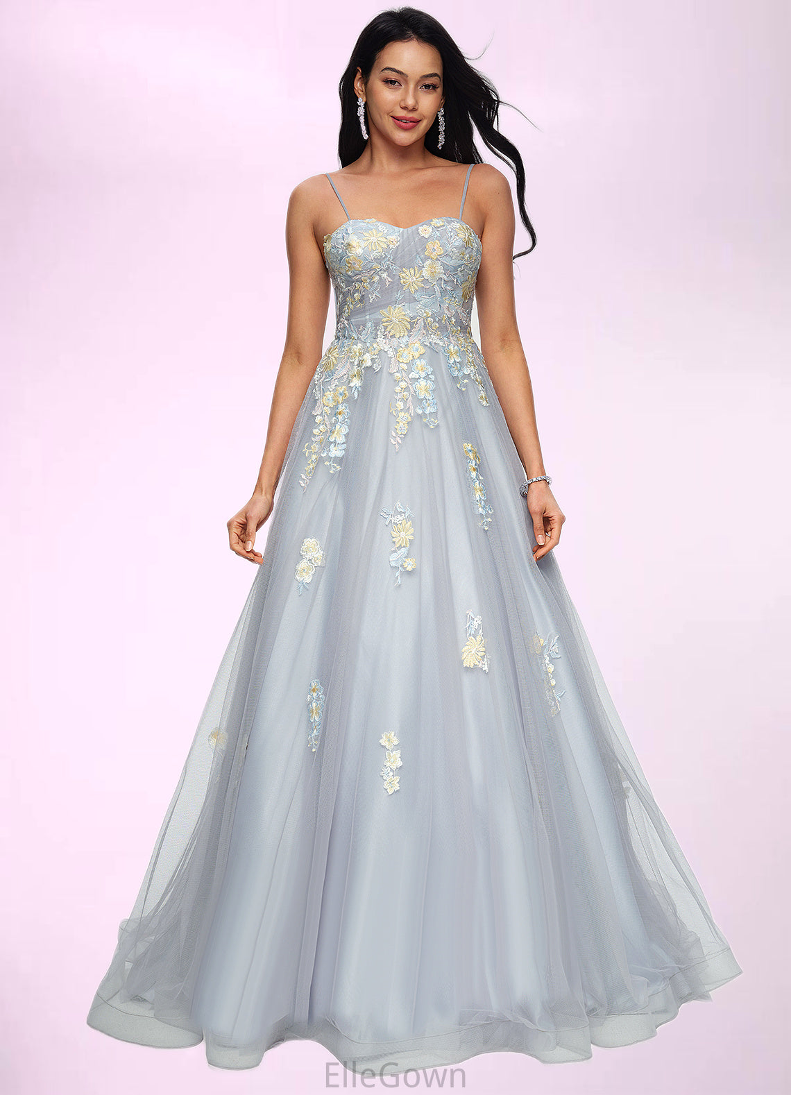 Melody Ball-Gown/Princess Sweetheart Sweep Train Tulle Prom Dresses With Pleated DEP0022192