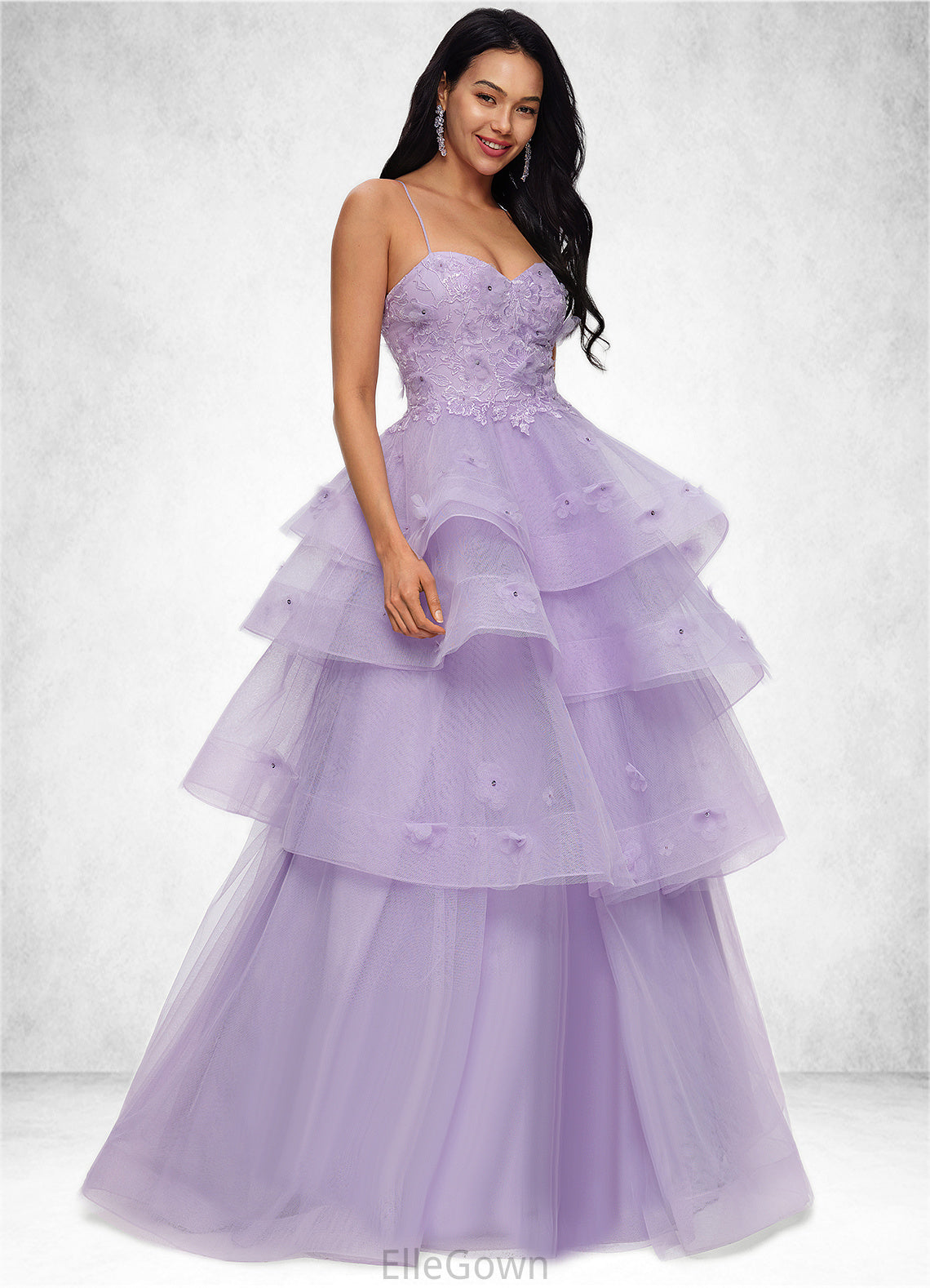Taniyah Ball-Gown/Princess Sweetheart Floor-Length Tulle Prom Dresses With Beading Sequins DEP0022204