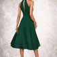Penny High Neck Elegant A-line Chiffon Asymmetrical Dresses DEP0022253