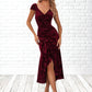 Elva Flower Sweetheart Elegant Trumpet/Mermaid Velvet Asymmetrical Dresses DEP0022284