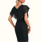 Christine Cascading Ruffles Ruffle V-Neck Elegant Sheath/Column Chiffon Dresses DEP0022394