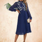 Shaniya Pleated High Neck Elegant A-line Chiffon Midi Dresses DEP0022416