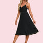 Paisley Rhinestone Sweetheart Elegant A-line Chiffon Midi Dresses DEP0022455