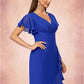 Lailah Sheath/Column V-Neck Knee-Length Chiffon Cocktail Dress With Cascading Ruffles DEP0022487