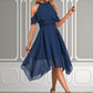 Faith Appliques Lace Off the Shoulder Elegant A-line Chiffon Asymmetrical Dresses DEP0022489