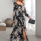 Helga Floral Print Off the Shoulder Elegant A-line Chiffon Maxi Dresses DEP0022515