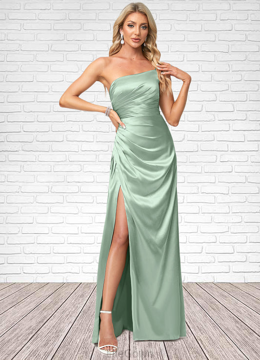 Rebecca A-line One Shoulder Asymmetrical Stretch Satin Bridesmaid Dress DEP0022585