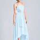 Shyla A-Line Ruched Chiffon Asymmetrical Junior Bridesmaid Dress Sky Blue DEP0022848