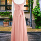 Laurel A-Line Pleated Chiffon Floor-Length Junior Bridesmaid Dress Rosette DEP0022868