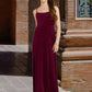 Taliyah A-Line Velvet Floor-Length Junior Bridesmaid Dress Cabernet DEP0022870