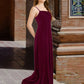 Taliyah A-Line Velvet Floor-Length Junior Bridesmaid Dress Cabernet DEP0022870