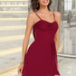 Ginny Sheath/Column V-Neck Short/Mini Jersey Sequin Homecoming Dress With Cascading Ruffles Sequins DEP0020509