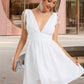 Skylar A-line V-Neck Short/Mini Chiffon Homecoming Dress DEP0020475