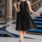 Tara A-line Scoop Knee-Length Chiffon Lace Homecoming Dress DEP0020518