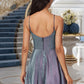 Jaylee A-line V-Neck Short/Mini Satin Homecoming Dress DEP0020492