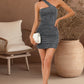 Jacey Bodycon One Shoulder Short/Mini Cotton Blends Homecoming Dress With Sequins DEP0020488
