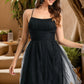 Sharon A-line Scoop Short/Mini Tulle Homecoming Dress With Cascading Ruffles DEP0020479