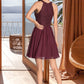 Michaela A-line Scoop Short/Mini Chiffon Lace Homecoming Dress DEP0020555