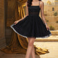 Adeline A-line Square Short/Mini Satin Tulle Homecoming Dress DEP0020491