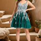 Juliana A-line V-Neck Short/Mini Lace Tulle Homecoming Dress DEP0020468