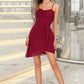 Ginny Sheath/Column V-Neck Short/Mini Jersey Sequin Homecoming Dress With Cascading Ruffles Sequins DEP0020509