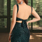 Makena Sheath/Column Square Short/Mini Sequin Homecoming Dress DEP0020476
