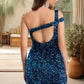 Camille Sheath/Column One Shoulder Short/Mini Sequin Homecoming Dress With Sequins DEP0020487