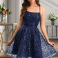 Dakota A-line Scoop Short/Mini Lace Homecoming Dress With Sequins DEP0020461
