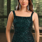 Makena Sheath/Column Square Short/Mini Sequin Homecoming Dress DEP0020476