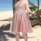 Mikaela A-line Scoop Knee-Length Lace Tulle Homecoming Dress DEP0020512
