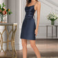 Dania Sheath/Column Square Short/Mini Satin Homecoming Dress With Pleated DEP0020506