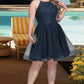 Elisabeth A-line Scoop Short/Mini Lace Tulle Homecoming Dress With Sequins DEP0020523