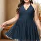 Jamya A-line V-Neck Short/Mini Chiffon Lace Homecoming Dress DEP0020502