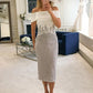 Susanna Sheath/Column Lace Off-the-Shoulder Sleeveless Tea-Length Mother of the Bride Dresses DEP0020296