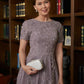 Layla A-Line/Princess Chiffon Lace Scoop Short Sleeves Tea-Length Mother of the Bride Dresses DEP0020302