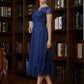 Rosalind A-Line/Princess Chiffon Applique Bateau Short Sleeves Tea-Length Mother of the Bride Dresses DEP0020275
